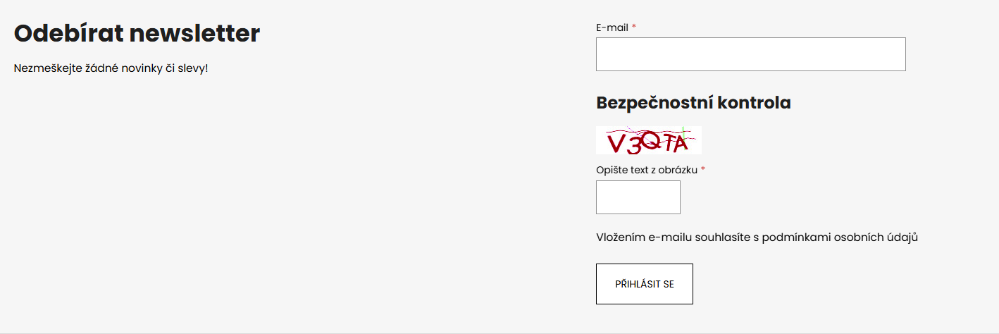 Newsletter v patičce šablony STEP
