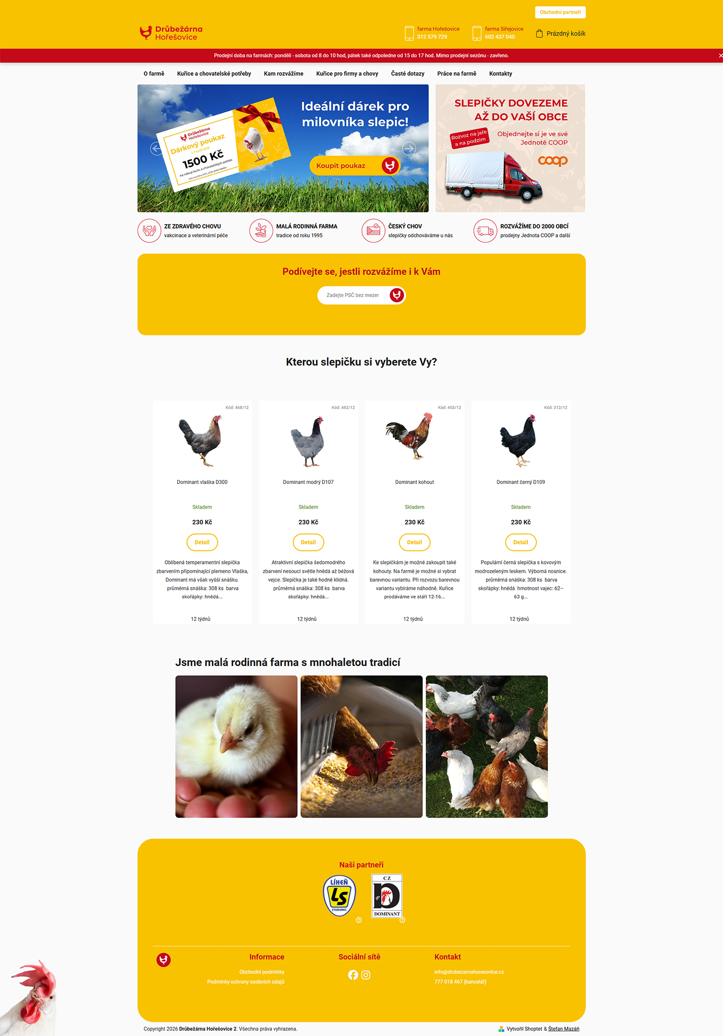 Drůbežárna Hořešovice — homepage