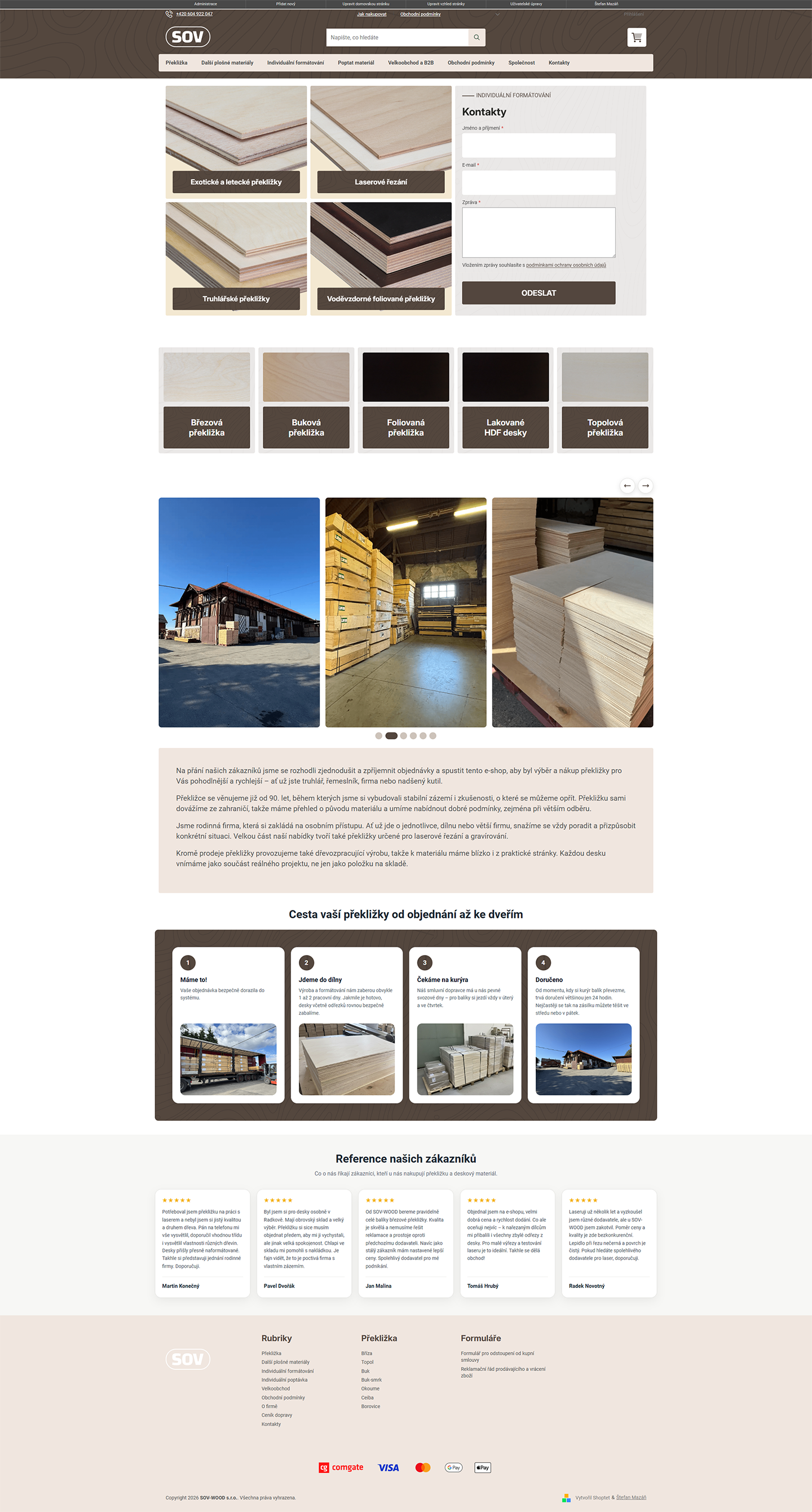 SOV E-shop — homepage