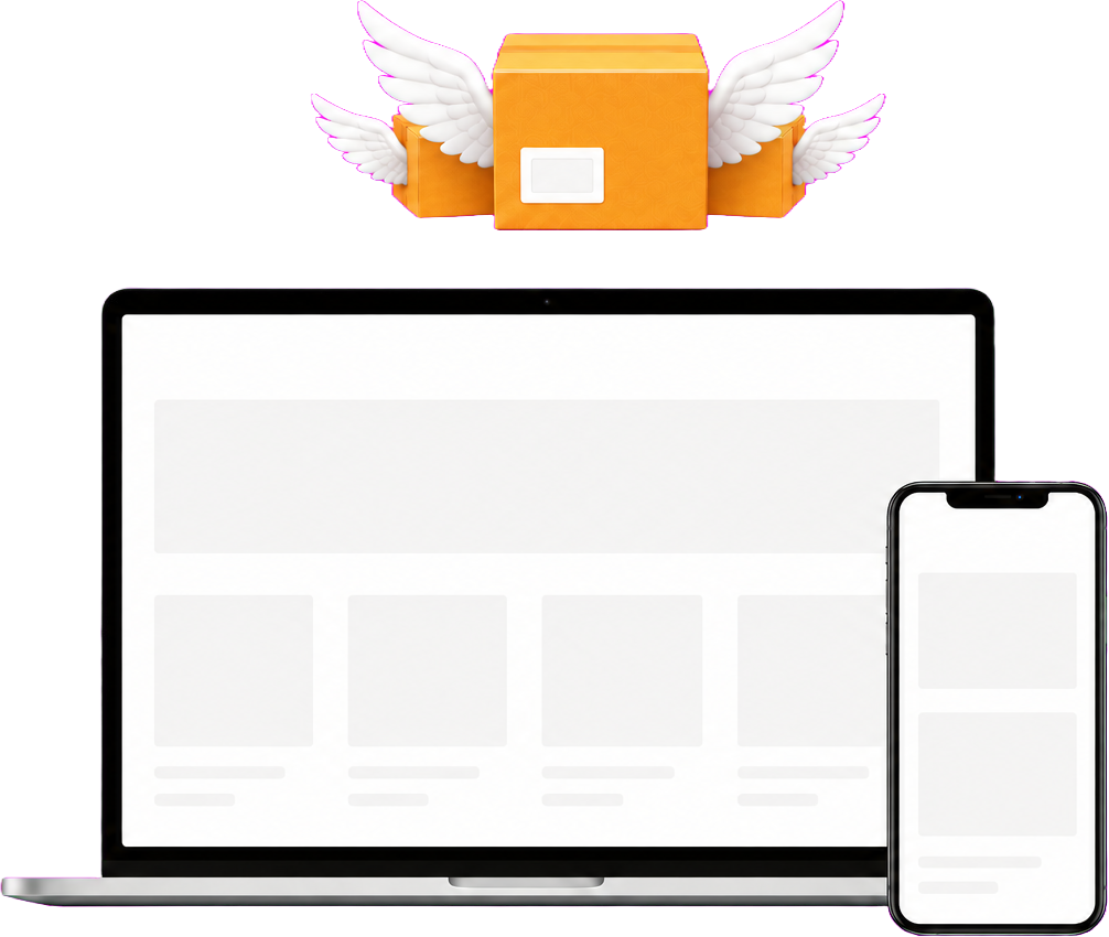 Náhled e-shopu na Shoptet — notebook, mobil a doručení